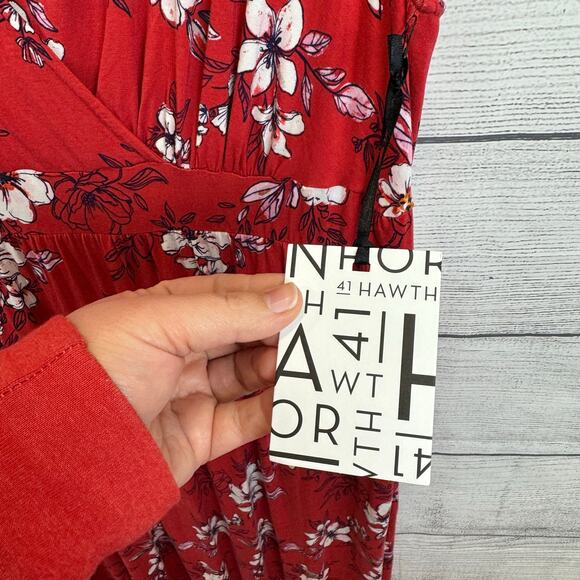 41 Hawthorn Plus Size Adelina Red Floral V-Neck Sleeveless Dress Size 3X - Picture 5 of 9